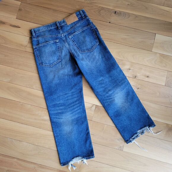 Cheap Monday "Sound" Straight Distressed Cropped Jeans size 27 - Picture 8 of 13